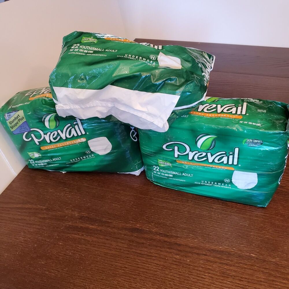 Lot of 2 Packs 22ct Prevail Skin‎ Smart Adult Underwear Small 20"-34"